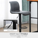 HOMCOM Retro Barstools Set of 2 PU Leather Adjustable Height Swivel Bar Chairs