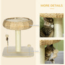 PawHut 51cm Cat Activity Centre w/ Top Bed, Toy Ball, Sisal Scratching Post
