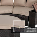 Outsunny 8 PCs Patio Rattan Conversation Furniture Set w/ Side Table & Cushioned