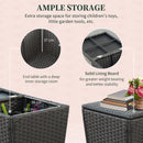 Outsunny 5pcs Outdoor Rattan Sofa Set w/ Storage Function Side Table & Ottoman
