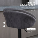 HOMCOM Modern Swivel Bar Stools Set of 2 with Adjustable Height, Dark Brown