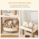 PawHut Cat Tree Kitten Tower w/ Scratching Post, Pad, Bed, Perch, Ball, Brown