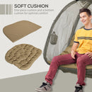 Outsunny Double Hanging Swing Egg Chair- Brown/Khaki/Black