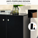HOMCOM Freestanding Storage Cabinet w/ Two Shelves Wooden Sideboard - Black
