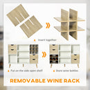 HOMCOM Kitchen Sideboard Storage Cabinet with Removable Wine Holder, Natural