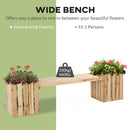 Outsunny Garden Planter & Bench Combination Planter Box Garden Bench Natural