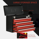 DURHAND Lockable 4 Drawer Tool Chest w/ Ball Bearing Slide Drawer 51cmx22cmx40cm