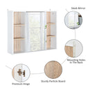 HOMCOM Wall Mounted Bathroom Storage Cabinet w/ Mirrored Door, Adjustable Shelf