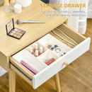 HOMCOM Dressing Table with Big Mirror, Makeup Desk with Drawer, Natural