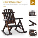 Outsunny Fir Wood Rustic Outdoor Patio Adirondack Rocking Chair Porch Rocker