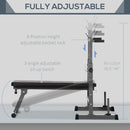HOMCOM Adjustable Weight Bench Foldable with Barbell Rack and Dip Station