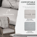 Outsunny Garden Sofa Chair & Stool Table Set Patio Wicker Weave Furniture Set
