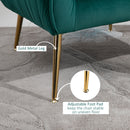Velvet-Look Shell Shaped Chair w/ Gold Tone Legs Adjustable Feet Padding