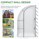 Outsunny Walk-In Lean to Wall Greenhouse w/ Zippered Door 214x118x212cm, White