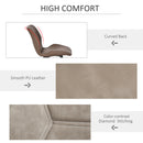 HOMCOM Set of 2 Contrast Stitched PU Leather Racing-Style Chairs Accent Brown