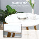 HOMCOM Round Dining Table with Matte Top Metal legs, Kitchen Table for 2 People