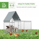 PawHut Walk In Chicken Run Large Outdoor Chicken Cage Coop w/ Cover 2 x 1 x 1.7m