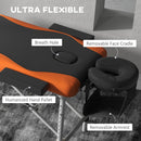 HOMCOM Portable Massage Table Beauty Therapy Couch Bed Spa Aluminum Orange