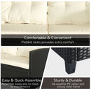 Outsunny 4 PCS Outdoor Patio Furniture Wicker Chair Set Coffee Table w/ Cushions