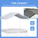 PawHut Raised Dog Bed w/ Water-Resistant Canopy, Soft Cushion, for Medium Dogs