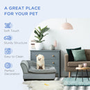 PawHut Pet Sofa with Storage, Dog Chair Cat Couch W/ Cushion, Grey 76x45x41.5 cm