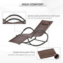 Outsunny Zero Gravity Rocking Lounge Chair Pillow Garden Outdoor Furniture Brown