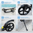 HOMCOM Kick Scooter Foldable Aluminum Ride On Toy For 8+ Adult Teens, Black