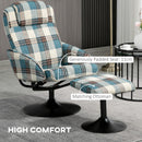 HOMCOM Swivel Armchair with Footstool and Adjustable Backrest Multicolour