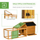 PawHut Wooden Chicken Coop Hen House w/ Removable Tray, Nesting Box, Run, Ramp