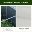 Outsunny  Aluminium Greenhouse Plants Raised Bed Vented Cold Frame Transparent