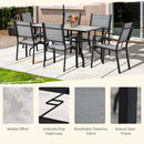 Outsunny 7 Piece Garden Furniture Set w/ Dining Table Chairs 6 Seater Grey