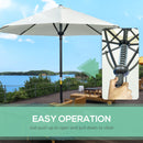 Outsunny Outdoor Market Table 3(m) Parasol Umbrella Sun Shade with 8 Ribs, Cream