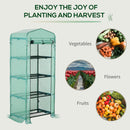 Outsunny Mini Greenhouse 4-Tier Portable Plant House Shed PE Cover, Green