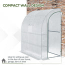 Outsunny Walk-In Lean to Wall Greenhouse w/Window&Door 200Lx 100W x 215Hcm White