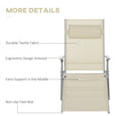 Outsunny Sling Patio Reclining Chaise Lounge Garden Furniture Folding, Beige