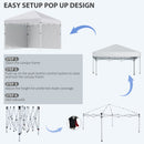 Outsunny 3x3 (M) Pop Up Gazebo Party Tent w/ 2 Sidewalls, Weight Bags, White