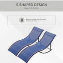 Outsunny Set of 2 Zero Gravity Lounge Chair Recliners Sun Lounger Navy Blue