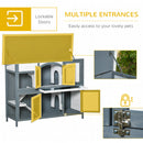Pawhut Rabbit Hutch   Grey, Black, White