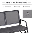 Outsunny 2-Person Patio Glider Bench Gliding Chair Loveseat w/ Armrest Grey