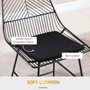 HOMCOM Modern Counter Height Bar Stools Set of 2 pcs Wire Metal Barstools
