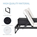 Outsunny 3 Pack Rattan Wicker Adjustable Lounge Chair w/ Cushions Set, Black