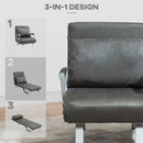 HOMCOM Sofa Bed Foldable Portable Armchair Sleeper Lounge with Pillow Dark Grey