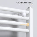 HOMCOM Heated Towel Rail, Hydronic Bathroom Ladder Radiator 600mm x 1200mm White