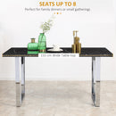 HOMCOM 160 cm Rectangular Dining Table Kitchen Table for 6-8 People Black