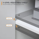 HOMCOM Modern Sideboard Storage Cabinet, Free Standing Accent Cupboard Grey