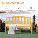 Outsunny 2 Person Garden Bench Wooden Outdoor Furniture with Armrest Orange