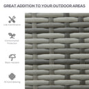 Outsunny Patio Rattan 2 Seater Garden Bench Love Seater Garden Armchair Grey