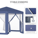 Outsunny Garden Hexagonal Gazebo Patio Outdoor Canopy Patio Party Tent Blue