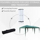 Outsunny 3m x 6m Pop Up Gazebo Party Tent Canopy Marquee with Storage Bag Green