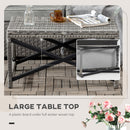 Outsunny PE Wicker Outdoor Coffee Table, Rattan Side Table w/ Plastic Board